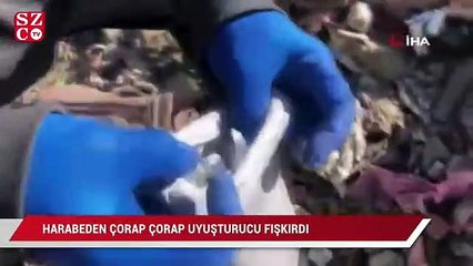 Harabeden çorap çorap uyuşturucu fışkırdı