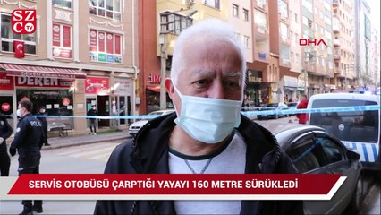 Lastik ile çamurluk arasında 160 metre sürüklendi