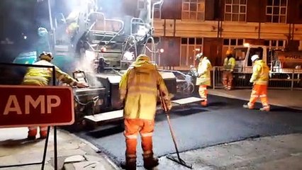 Overnight resurfacing works in Bridge Street, Northampton