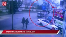 Ankara'da kaza sonrası yaklaşık 200 metre dönerek sürüklenen otomobil kamerada