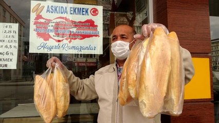 Şehit polis ailelerinden askıda ekmek bağışı