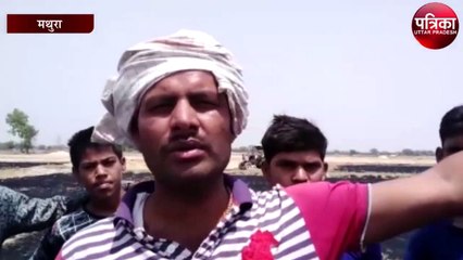 खड़ी गेहूँ की फ़सल में अज्ञात कारणों से लगी भीषण आग