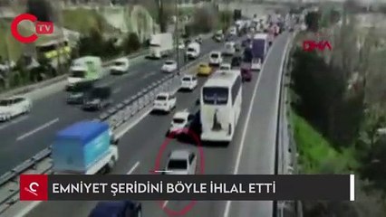 Trafikte skandal görüntüler! Drone'a böyle yakalandı