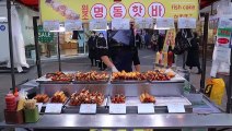 명동에서 수제 핫바 만들기, Handmade fish cake, Korean Street Food