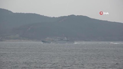 Son dakika... Rus savaş gemisi 'Novocherkassk' Çanakkale Boğazı'ndan geçti