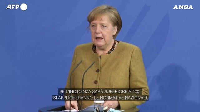 La cancelliera tedesca: Se l'incidenza sara' superiore a 100, si applicheranno le normative nazionali