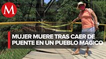 Mujer cae de puente colgante y muere en Pueblo Mágico de Veracruz