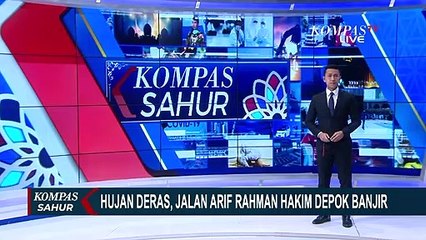 Jalan Arif Rahman Depok Tergenang Air Akibat Hujan Sepanjang Sore, Macet Tak Terhindarkan