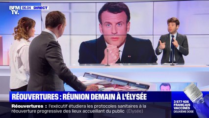 Emmanuel Macron envisage de prendre la parole d'ici la fin du mois pour détailler le calendrier des réouvertures