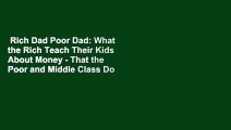 Rich Dad Poor Dad: What the Rich Teach Their Kids About Money - That the Poor and Middle Class Do