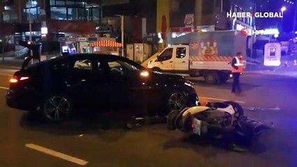 Lüks otomobili bırakıp taksi ile kaçtılar!