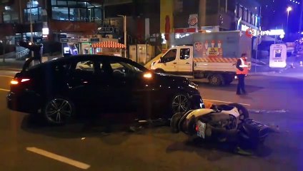 Ataşehir'de lüks araba ile kaza yaptılar, arabayı bırakıp taksi ile kaçtılar