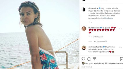 Laura Escanes recibe una romántica felicitación de Risto Mejide