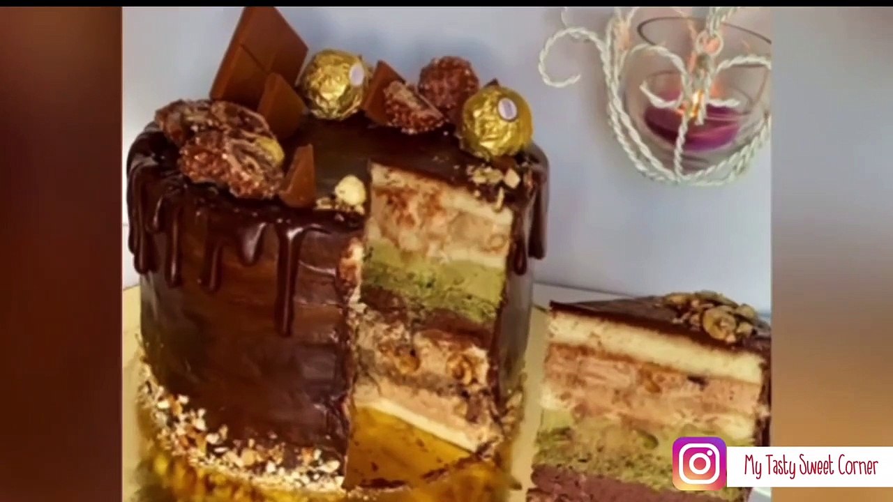 Gateau Noisette/Pistache/Chocolat. وصفه اكثر من رائعه و  بنه لااا تقاوم