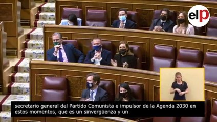 Abascal saca un adoquín en el Congreso e insulta a Marlaska: "Sinvergüenza"