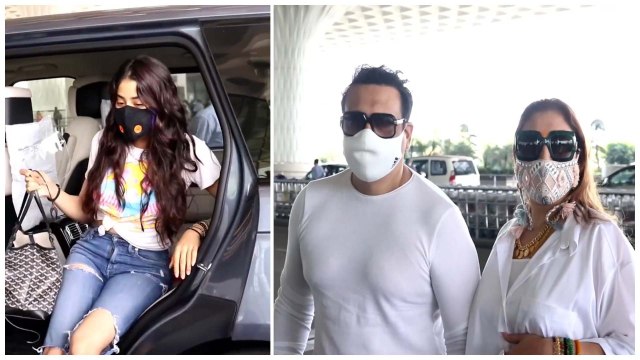 Janhvi Kapoor, Govinda & Wife Sunita Snapped At The Airport