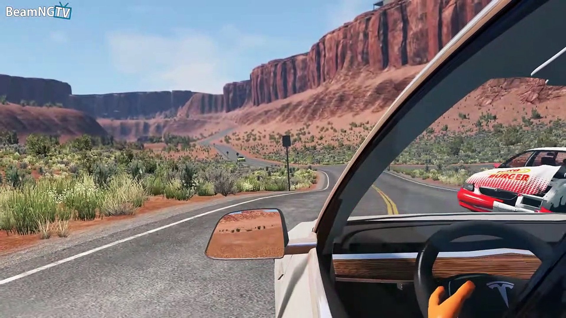 ⁣Tesla Car Crashes & Tesla Autopilot Saves 5 - Beamng.Drive