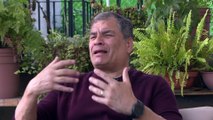 El expresidente y prófugo de la justicia Rafael Correa habla de su derrota en las elecciones en Ecuador