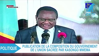 Publication de la composition du Gouvernement de l'Union sacrée en RDC