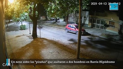 Un nene entre las pirañas que asaltaron a dos hombres en Barrio Hipódromo