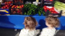 Pelin Akil'in ikiz kızlarıyla pazardaki eğlenceli anları