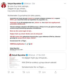 Selçuk Bayraktar, son günlerde çıkan ambargo haberleri üzene açıklama yaptı
