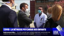 Covid: Emmanuel Macron auprès des enfants en détresse psychique