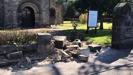 Bo'ness Carriden Parish Church wall collapse