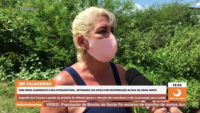 Com idosa cadeirante e rua intransitável, advogada faz apelo à Prefeitura de Cajazeiras