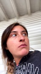 Woman Apprehensive of Approaching Pig