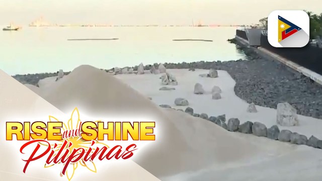 Malaking bahagi ng beachfront ng Manila Bay, balot na ng dolomite sand