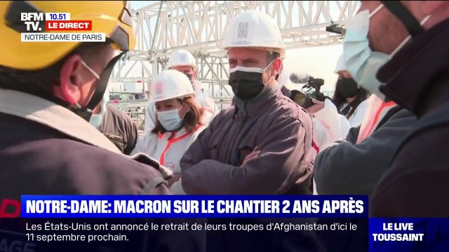 On a travaillé 24h sur 24, 6 jours sur 7 pour rattraper les cas contacts : les ouvriers de Notre-Dame rencontrent Emmanuel Macron