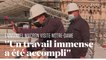 Emmanuel Macron sur le chantier de Notre-Dame évoque le "volontarisme" et l'"espoir"