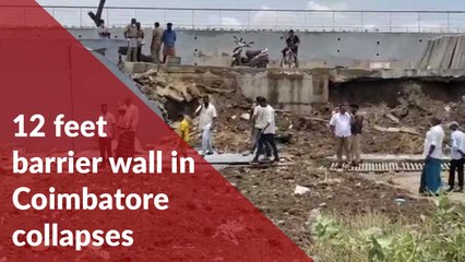 Barrier wall built under Coimbatore smart city project collapses