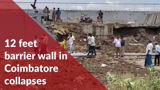 Barrier wall built under Coimbatore smart city project collapses
