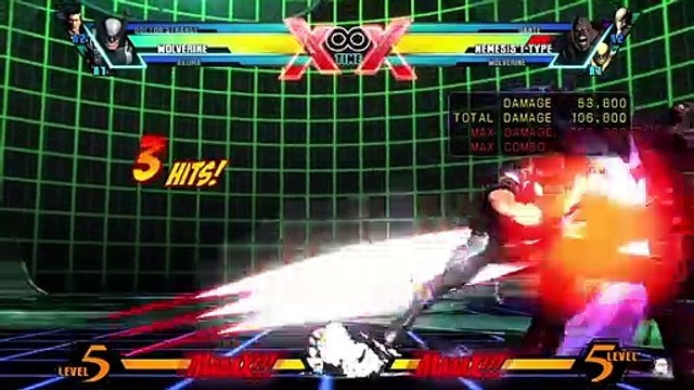 ULTIMATE MARVEL VS. CAPCOM 3 Wolverine Fatal Claw loop (4 reps)