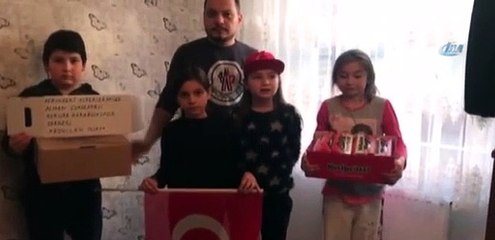 Gurbetçi miniklerden Mehmetçiğe destek