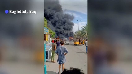 UGC: Smoke billows after Baghdad market explosion