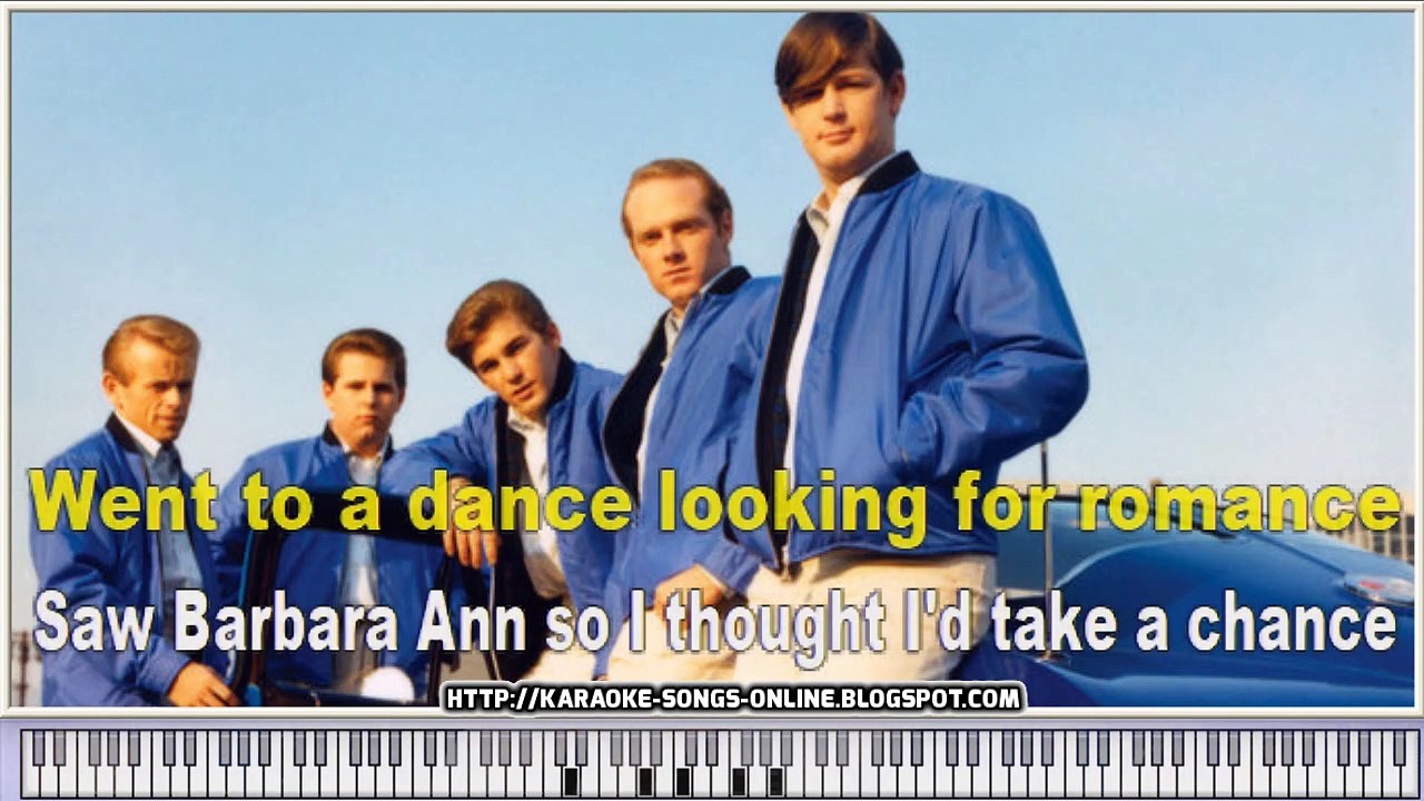 Beach Boys Barbara Ann karaoke songs online with lyrics on the