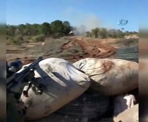 Keskin nişancı YPG cephaneliğini böyle havaya uçurdu