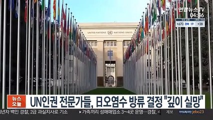 UN인권 전문가들, 日오염수 방류 결정 "깊이 실망"