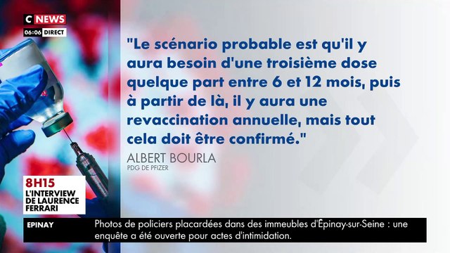 Coronavirus - Une troisième injection du vaccin Pfizer pourrait être nécessaire pour pouvoir rester protéger contre le virus