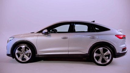 Audi Q4 Sportback e-tron Design in Floret silver in Studio