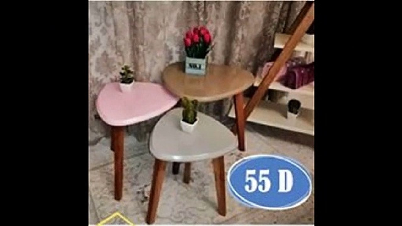 Tables basses scandinaves 3 piéces rond et triangulaire