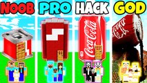 Minecraft- FAMILY COCA COLA HOUSE BUILD CHALLENGE - NOOB vs PRO vs HACKER vs GOD in Minecraft