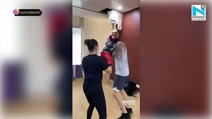Watch, Sunny Leone shows off her boxing skills with husband