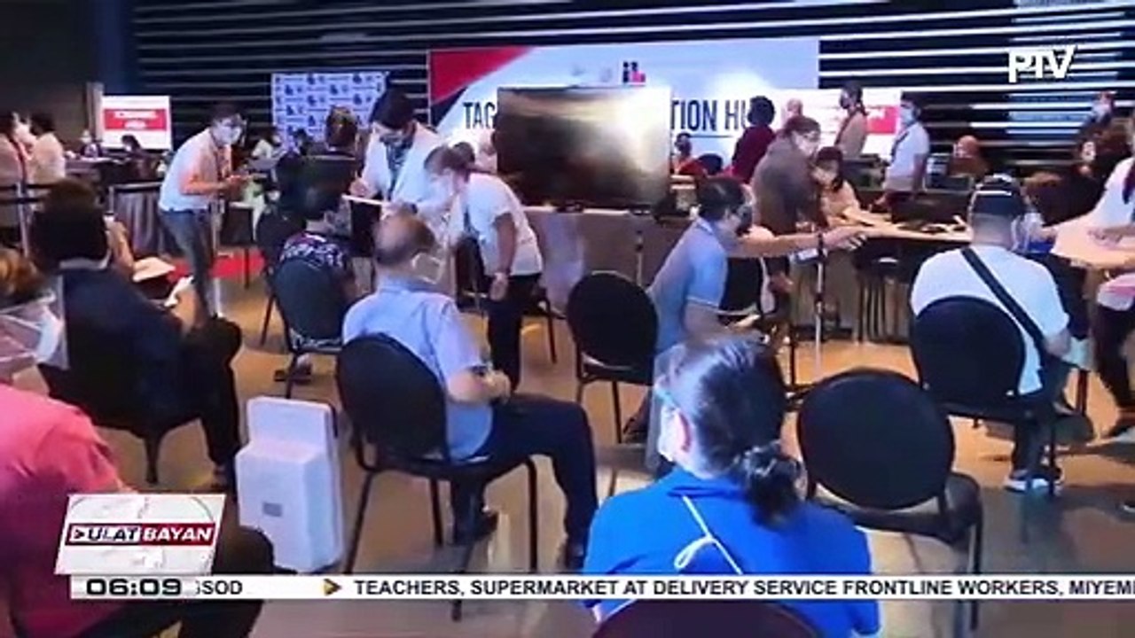Bagong vaccination hub sa Bonifacio Global City, binuksan na; vaccination bus, itatalaga para mag-ikot sa mga komunidad sa Taguig