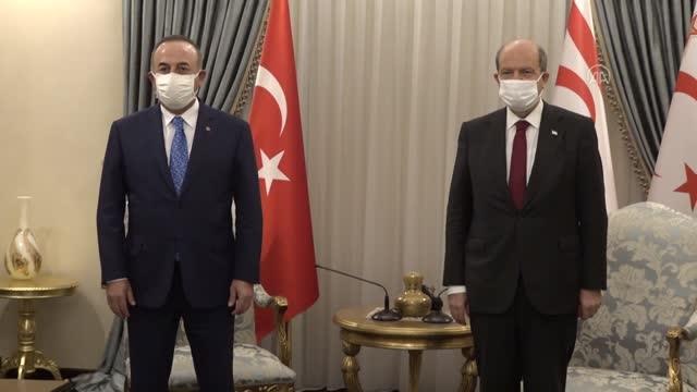 KKTC Cumhurbaşkanı Tatar, Dışişleri Bakanı Çavuşoğlu'nu kabul etti