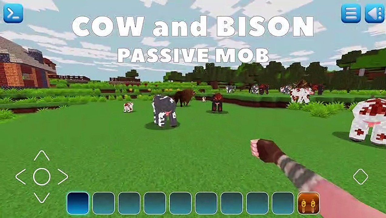 RealmCraft Free #Minecraft Clone - Pixel Animals  Cows, Buffalo #minecraftupdate