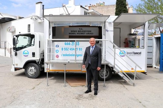 Söke Belediyesi Mobil Hizmet Aracı ve Deprem Konteynırı hizmete hazır